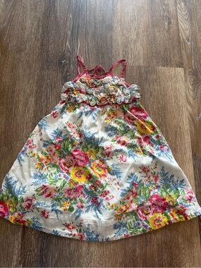 Ralph Lauren Floral Sundress with Pink Straps and Multicolor Blooms